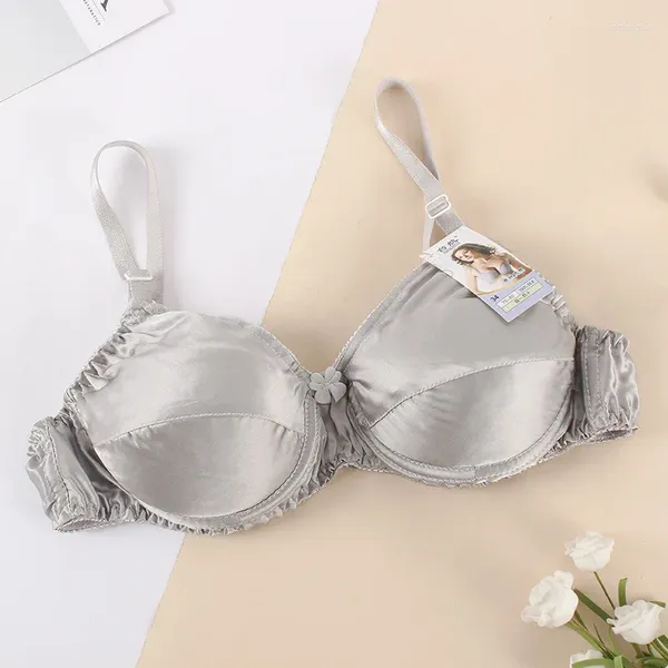 Bras 2024 Silk reggiseno Silkworm sottile biancheria bianche a doppia faccia di grandi dimensioni Assorbimento del sudore traspirante