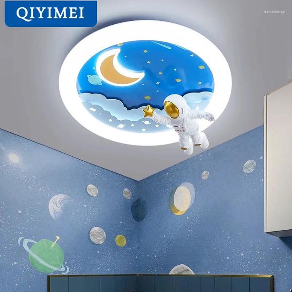 Kronleuchter 2024 LED -Wolkenlampen Moderner Astronaut Kronleuchter hell Kinderzimmer Blau rosa Küchenjungen Kinder Hängen Lampe für Decken