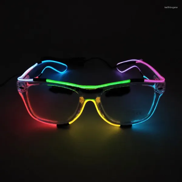 Party -Dekoration acht Farben LED -Licht -Up -Brille kühle leuchtende Glühen im dunklen Neon für Rave DJ Club Dance Requisiten