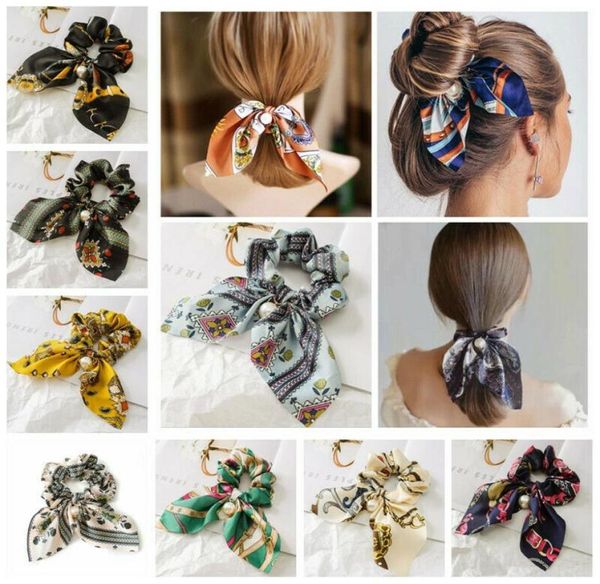 Сплошные цветочные лук Scrunchie Hair Band Elastic Dies Scies Accessories Accessories Accessories Hair Accessories для Braids1299412