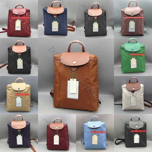 Verkauf hochwertiger Handtaschenbeutel Großhandel Brieftasche Mode falten französischer Rucksack Nylon Frauen 70 -jähriges Jubiläum Luxus Stickerei Horse -Gelddesigner Saccoche