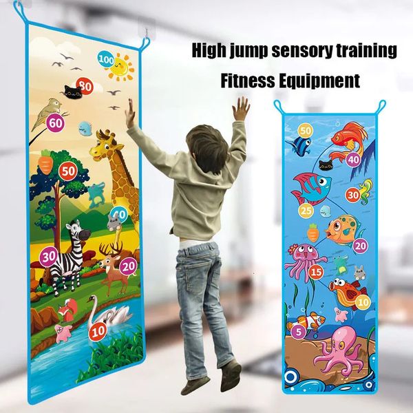 Teppichkinder Touch High Games Bounce Trainer Toys fördern Wachstum von Spaß Höhe Lineal Paste Dolls Outdoor -Sportarten für Kinder 240408