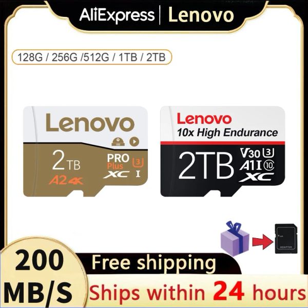 Cartões Lenovo Mini SD Card 2TB TF CARTA FLASH 256GB 512GB MICRO TF SD CARD 1TB 128GB High Speed Memory Card para câmera PS5 Frete grátis
