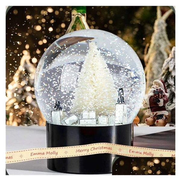 Noel Süslemeleri Cclasics Snow Globe, Araba Dekorasyon Kristal Top Özel Yenilik Hediyeleri Kutusu Dam Döküm Halkası H DHCWX