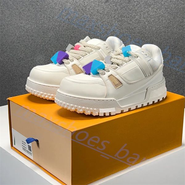 Luxury Brand Casual Shoe Designer Trainer Maxi Small Fat Ding Ding Men e Women's Sneakers Fashion Leather Donkey Brand Double Sneakers B22 35-45 M48