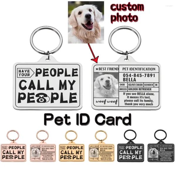 Tag de cachorro Cartão de identificação personalizado CARTÃO DE PET IDENTIFICAÇÃO ATIFICANTE ANTI-CAT ANTI-CAT Acessórios de colarinho de colarinho