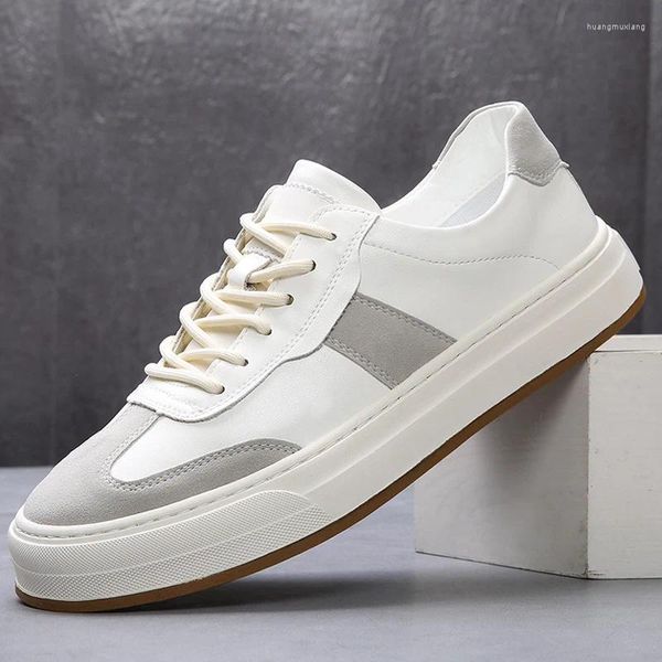 Sapatos casuais de tênis de verão masculinos de couro genuíno de couro branco apartamentos ao ar livre mocassins respiráveis para homens