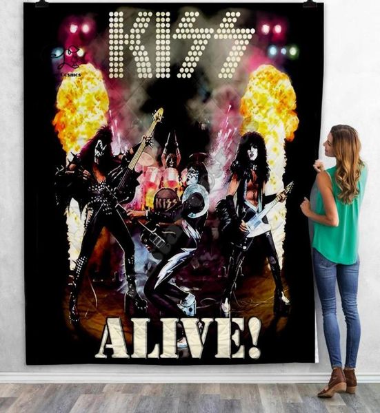 Kiss Rockroll All Nite Party 3D одеяло одеяло для детей для взрослых. Бросьте мягкое теплое тонкое одеяло с хлопковым одеялом в стиле11340133