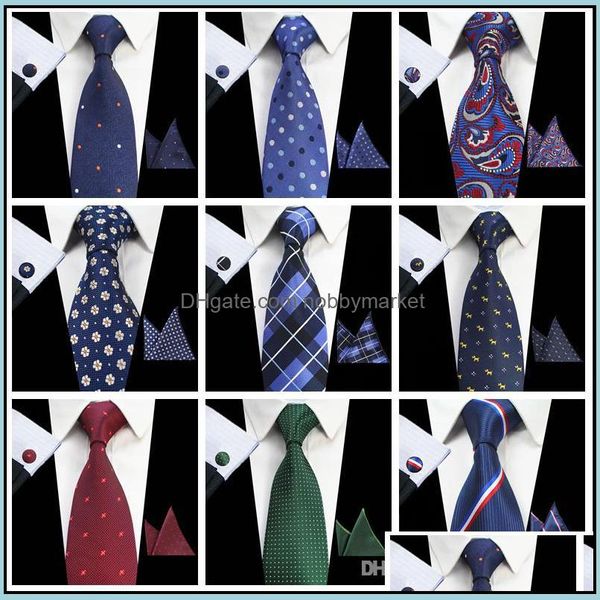 Set di cravatte set classiche cravatte da uomo set 51 design al 100% seta a pezzi per braccia da 8 cm a strisce per uomo festa di matrimonio formale dr otivg
