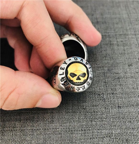 5pcslot Größe 713 Motorradstil der neueste Golden Biker Ring 316L Edelstahl Cool Männer Jungen Motorrad RINDER RING3333149