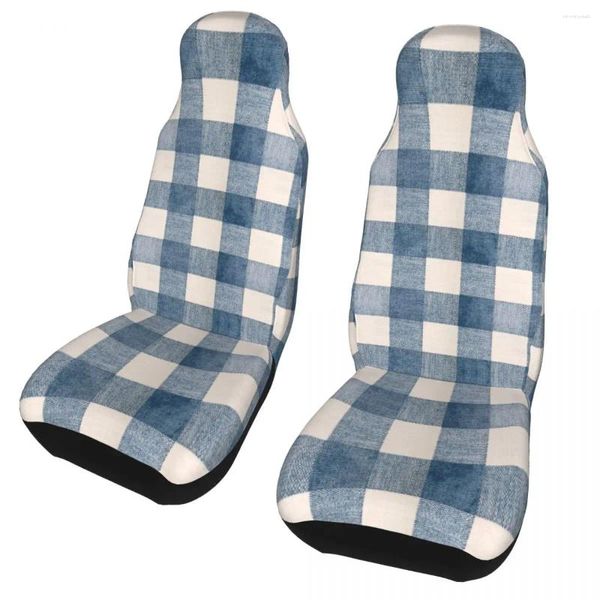 Capas de assento de carro Blue Gingham Country Country Universal Cover Four Seasons Women Women Cushion/Cover Polyester Fishing