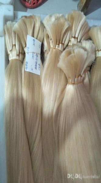 Cabelo a granel apenas para extensões 300 gramas Cutícula intacta Cabelo humano real Europeu para Keratin Hair7877355