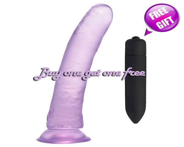 Dildo vibrante Dong REAListic artificiale cazzo di gelatina con forte aspirazione g spot masturbatore Dildos flessibili giocattoli sessuali Y181026051225260