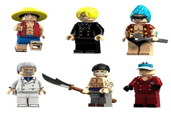 Образование Японии аниме мультфильм One Piece Luffy Garp Franky Sakazuki Edward Newgate Sanji Mini Toy Figure Build Block5017571