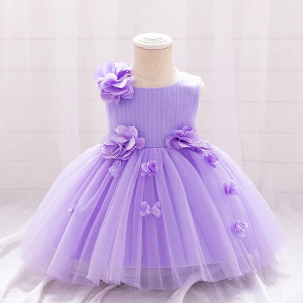 Mädchenkleider Blume Baby Party für Mädchen Kleinkind 1. Geburtstag Hochzeitskleid Kleid Tüll geborene Prinzessin Kleider Sommerkleidung