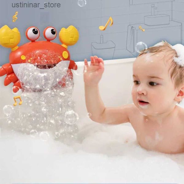 Kum oyun su eğlenceli bebek banyo oyuncak çocuk kabarcık yengeçler müzik yüzme küveti sabun makinesi otomatik kabarcık komik yengeçler kurbağa banyo müzik kabarcığı l416
