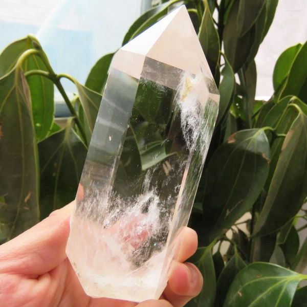 Dekorative Figuren fantastisch!287G Natural Clear Quarz Kristallstab einzelner Terminierpunkt polierte Reiki -Heilungsmineralsteine