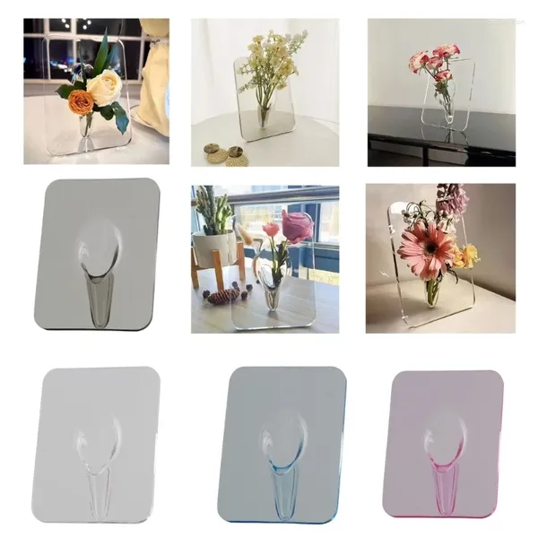 Vasos Multifuncional Pen Storage Stort Small Clear Flower Vaso para Mini Bouquet