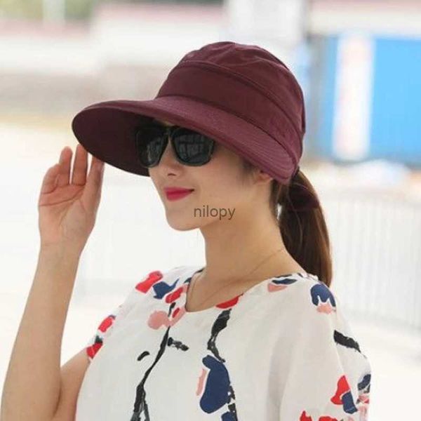 Cappello solare per la protezione solare per donne per le donne resistenti al sole resistente al sole per uscite cappello da sole in spiaggia con cerniera traspirante a doppio scopo