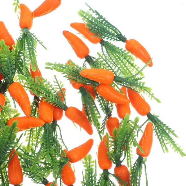 Dekorative Blumen 60 PCs Simulierte Karottenfahrzeuge Karotten Modell Künstliche Gemüse Haus Küche Gefälschte Plastik für Party -Dekore