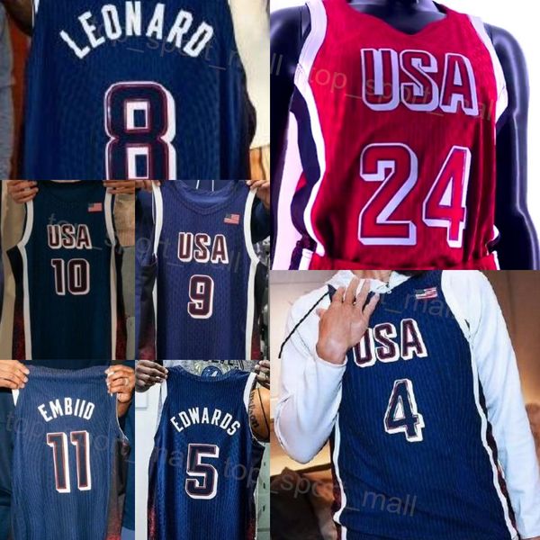 24 25 Männer 7 Kevin Durant American Basketball Trikots US National 15 Devin Booker 10 Jayson Tatum 12 Jrue Holiday 9 Tyrese Haliburton 5 Anthony Edwards 6 LeBron James