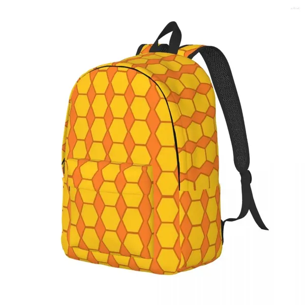 Backpack Hives Print Girl Girl Honeycomb Borbini di zaini poliestere borse da scuola Trekking Design Zack