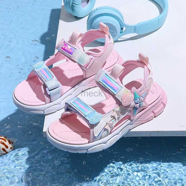 Sandalen Sommermädchen Sandalen modische weiche Wohnungen Kleinkind süße Mädchen rosa lila Sandalen Infant Casual Beach Kinder Schuhe Outdoor 240419