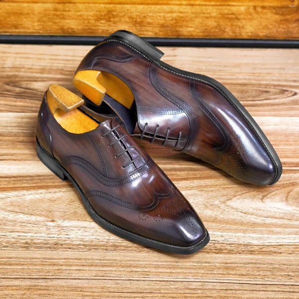 Sıradan Ayakkabı Erkekler Point Toe Oxfords Moda İmitasyon Deri Vintage Dantel Yukarı Yüksek Kaliteli Patent All Maç Kadın Ayakkabı