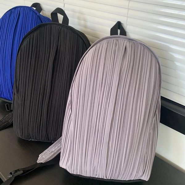 Backpack Pleated Women Brand Designer Simplicity Bags de ombro Preppy Viagem Big Classic Unissex Luxury Luxury