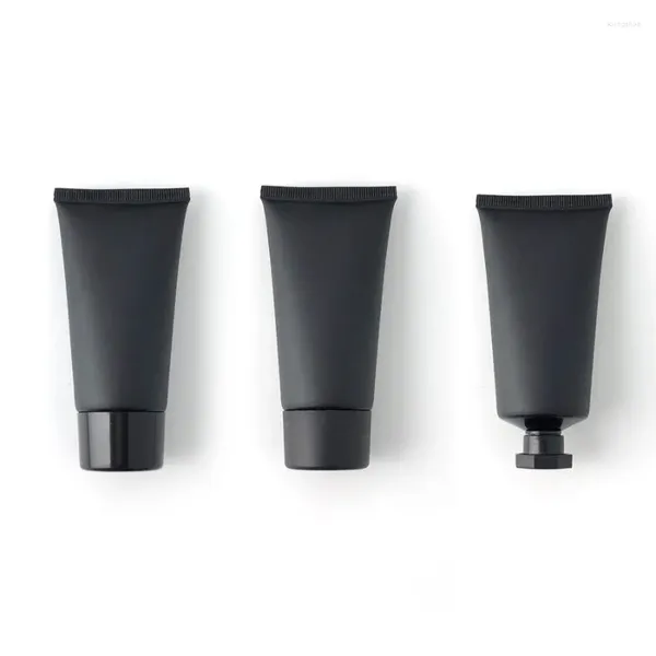 Garrafas de armazenamento 50 ml preto fosco preto vazio creme para recipientes de loção para transméticos Viagem Tubo