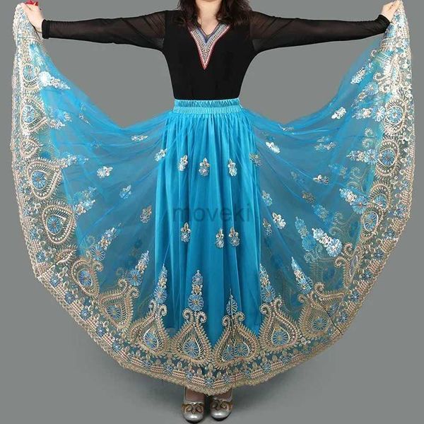 Abbigliamento etnico ricamare gonna da ballo tradizionale cinese per donne gonne spagnole national flamenco gonne vintage abito da ballo tibetano abito popolare D240419
