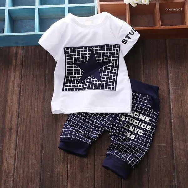 Kleidungssets DHL 20Set Baby Boy Kleidung Marke Sommer Kinder T-Shirt Hosenanzug Star Gedruckte Sportanzüge