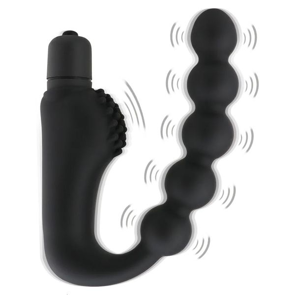 Massageador de vibradores granulares massageador de vibrador anal plug -papo de 10 velocidades de velocidade de velocidade nádegas anal silicone anal