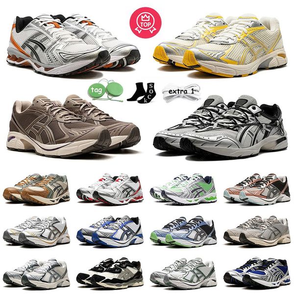 Corredores gel kayano 14 tênis de corrida baixa plana branca meia -noite cray cânion plataforma tênis homens homens gel 1130 gel NYC Creme preto Metallic Mets