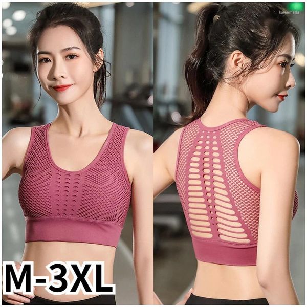 Camisoles Tanks Sexy Mesh Sports Top Frauen atmungsaktivem BH Push Up Fitness Fitness Unterwäsche Frauen nahtloses Lauf Yoga Training