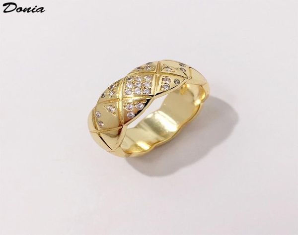 Donia Jewelry Luxury Ring Fashion Wide Mesh Медная микроаульница циркона европейского и американского творческого дизайнера Gift8153474