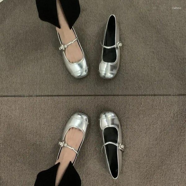 Casual Shoes Designerin Mary Jane Frauenquadratnotor Leder Mode Slip auf Damen Elegante Streetstyle Flats Flats