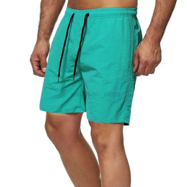 Herren -Shorts Sommer Männer Shorts Solid Farbe Schnell Trocknen plus Größe Weitbein Draw String Männer Fitness Casual Shorts Streetwear 240419 240419