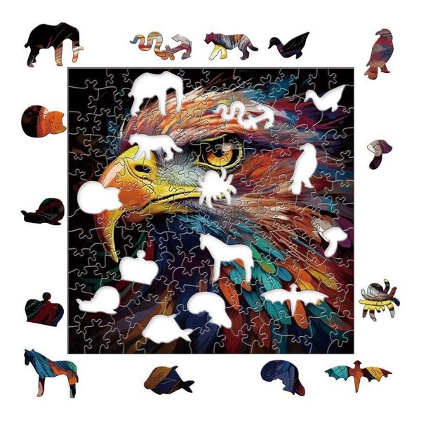 Puzzle 3D L'esclusivo puzzle in legno colorato di aquila è il regalo perfetto per i bambini per bambini familiari e amici giochi per adulti 3d puzzle 240419