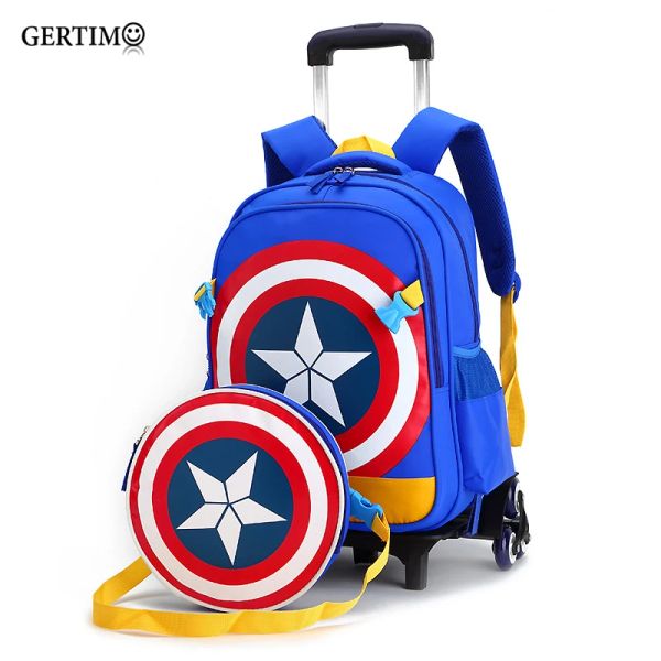 Bags Children Trolley 2 6 Wheels Elementary School /Student /Libri Bag Backpack /Rucksuck Boy Girls Grade /Classe 1 4