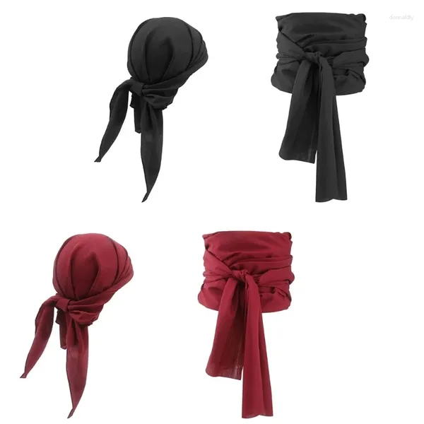 Cintos Pirate Headweart Set Set Bandana Costume Cosplay Acessórios para festas temáticas de navio de Halloween