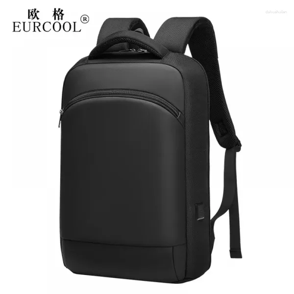 Backpack Ultra-fino laptop masculino mudo de computador multifuncional