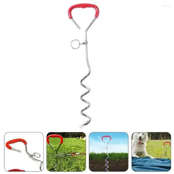 Colarinhos de cachorro amarrar pilha de pet spiral spiral para cães grandes estacas de metal liga aço de aço pesado