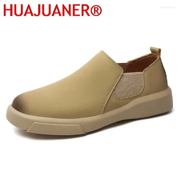 Lässige Schuhe Männer Leder große Größe 38-47 Mode Männer Wohnungen Freizeit Walk Slaafers Tide Outdoor Slip on Sneakers Mann