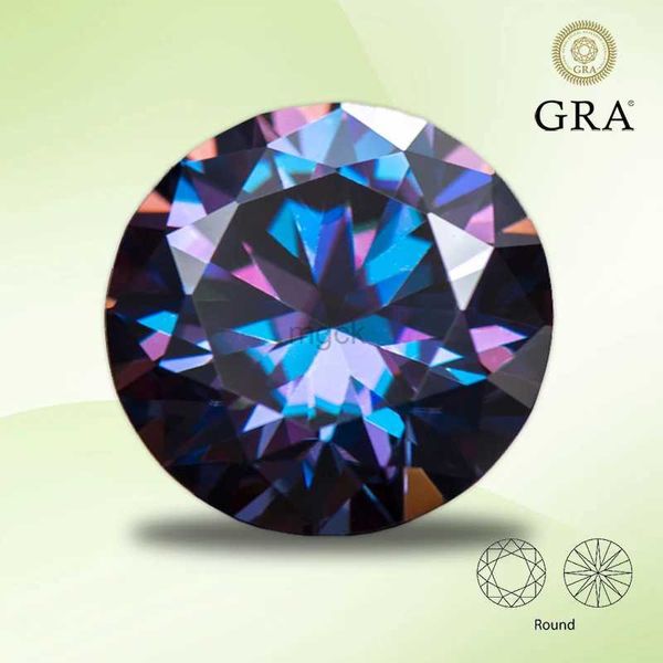 Anéis de casamento Moissanite Diamond Imperial Color Round Round Cut Lab cultivado Pedra Gemto