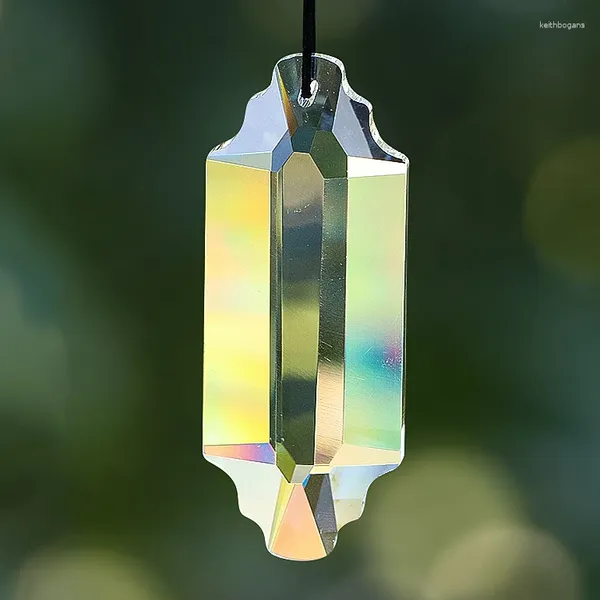 Lustre cristal 75 mm coroa de cabeça dupla transparente suncatcher suncatcher obras de arte de vidro facetado prismático pendurando acessórios de iluminação em casa