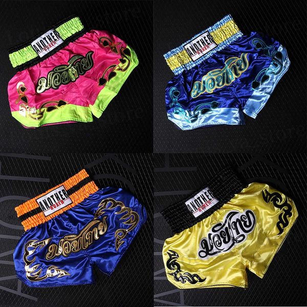 Shorts maschile muay thai boxe pantaloncini per uomini donne bambini tnager kickboxing personalizzato combattendo mma tronks sanda preparatore bjj sport pantaloni corti t240419