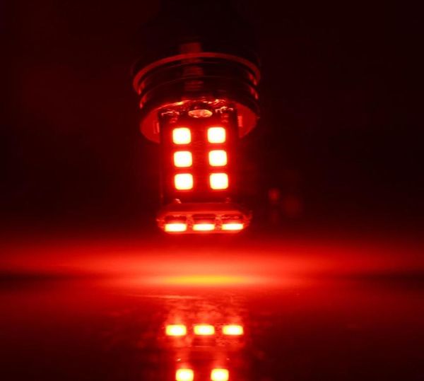 2pcs Bulbos de carro vermelho de alta potência Super brilhante 1156 P21W BA15S 2835 15SMD Backup LED Luzes de freio de cauda reversa estacionamento DC 12V7705505