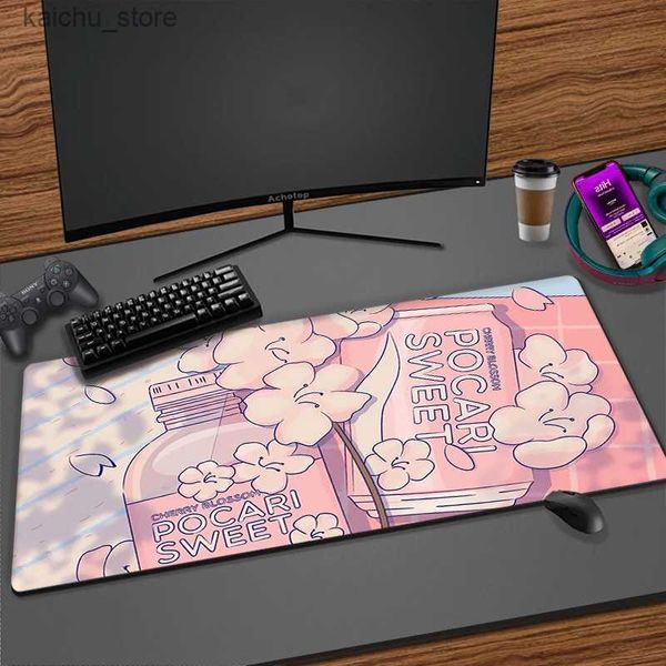 Cuscinetti per mouse polso riposo anime kawaii cuscinetto mouse grande velocità di gioco in gomma carino xxl mousepad tastiera bordo di bloccaggio otaku cuscine