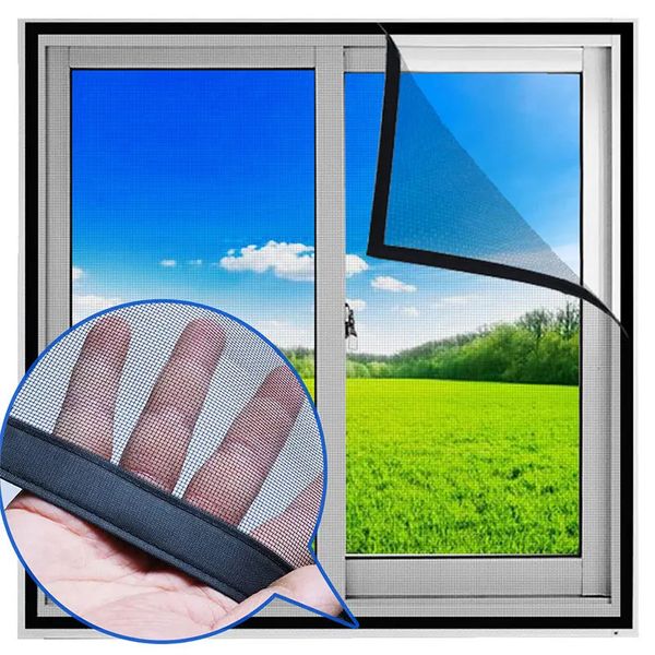 Windowantimosquito pencere ekran koruyucusu için sivrisinek ağları anti böcek hava tül görünmez siyah fiberglas sivrisinekler ve uçurum